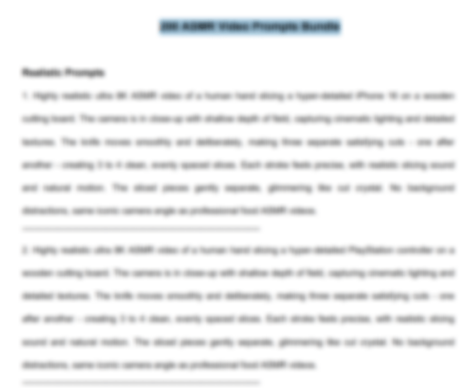 200 ASMR Video Prompts Bundle - Byte Wave
